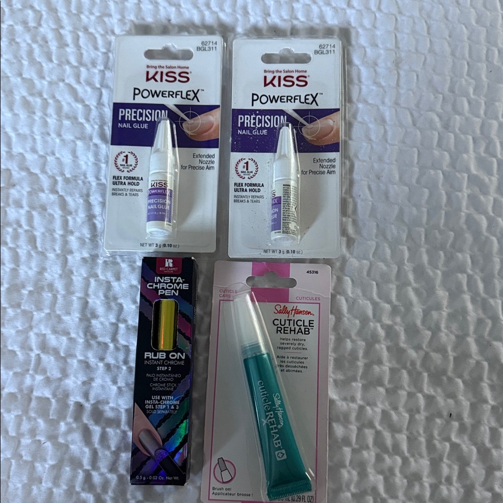 NEW Cuticle Rehab, chrome pen & nail glue bundle.